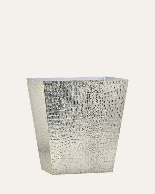Crocodile Silver Wastebasket